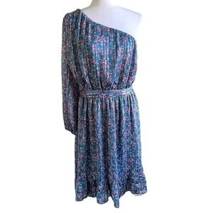 Lane Bryant One Shoulder Fit And Flare Teal Floral Dress Size 18 New With Tags